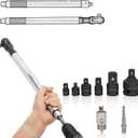 Offset Extension Wrench, 1/2'' Electric Offset Extension for Tight Spaces - 90 & 180 Degree Offset Extension Wrench Impact for Electric Drill with 2 Conversion Head, 6 Conversion Adapters