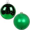 XmasExp Large Christmas Ball Ornaments,2pcs Green Giant Shatterproof Plastic Hanging Mercury Xmas Ball Decorations Christmas Tree Ornaments (Green, 6")