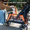 EchoSmile Dog Stroller for Medium & Small Dogs, Foldable Pet Stroller with 3 Wheels & Brakes, All-Terrain Cat Dog Carrier with Breathable Mesh, Safety Leash and Storage Pocket, Black