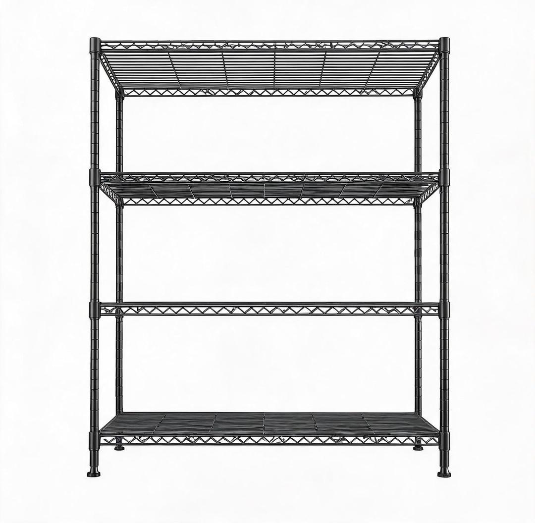 Garvee 4-Tier Storage Shelves 45.3" W x 63" H x 17.7" D – Heavy Duty Adjustable Wire Shelving Unit, 800 lbs Capacity Metal Rack with Rust-Resistant Coating for Garage, Pantry, Kitchen, Warehouse