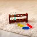 Miniature Test Tube Set: Colorful Glass Tubes & Wood Rack for Dollhouse Lab Decor