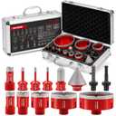 DAYDOOR Diamond Hole Saw Kit, 13-Piece Tile Hole Saw Kit 6/6/8/20/25/35/51/76/102mm, Vacuum Brazed Core Drill Bits for Porcelain Tile, Granite, Marble, Stone