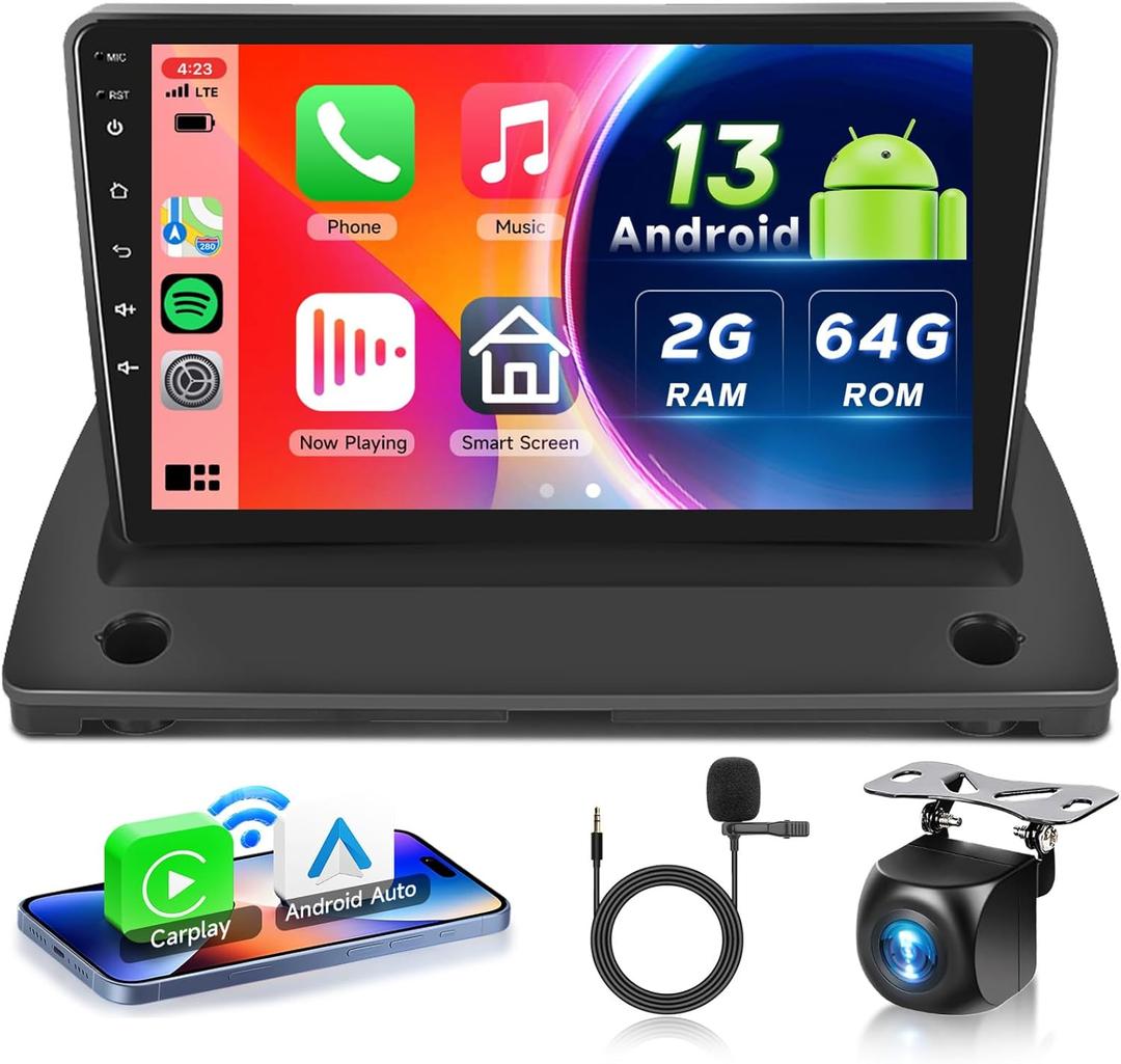 2G+64G for Volvo XC90 2002-2014 Android 13 Car Stereo with Wireless Carplay Android Auto, 9 Inch Touch Screen Car Radio Support GPS/WiFi/Bluetooth/FM/Voice Control/SWC/Backup Camera