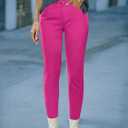 luvamia Women's Fleece Lined Jeans Winter Thermal Denim Jeggings Skinny High Waisted Stretch Warm Leggings (Pink, M)