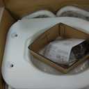 R&T 2" Toilet Seat Riser with Handles Comfortable Raised Toilet Seat for Seniors, Fits for Elongated Toilets, Elevated Seat with Soft Grey Padded Arms for Bathroom