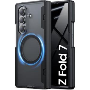 Spugan for Samsung Galaxy Z Fold 7 Case with MagSafe, [Screen Protection] [Hinge Protection] Translucent Strong Magnetic Shockproof Case for Galaxy Z Fold 7 8",Black-Privacy