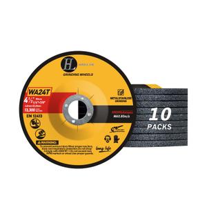 Grinding Wheels 4 1/2 inch Grinder Wheel for Metal & Stainless Steel,Grinding Disc for Angle Grinder 4-1/2'' x 1/4'' x 7/8''-10 Pack