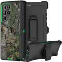 Fastsun Galaxy S25 Ultra Defender Case, Camo Designed Protective Defender Shockproof Hybrid Case Dual Layer Design Hard Cover Compatible with Samsung Galaxy S25 Ultra (Clip+Camo Green Tree)