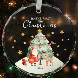2 x Bear Baby's First Christmas Ornament Gifts for New Parents, 2025 New Baby Ornaments for Christmas Tree, Acrylic