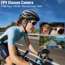 Hands-Free POV Sports Glasses Camera 110° Wide-Angle Lens with Live View via Smartphone Connection, 1080P HD Anti-Shake Clip On Cam for Fishing, Cycling, Tutorials, Vlogs, 16GB Card Included (Black)