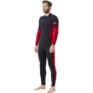 Hevto Wetsuits Men 3mm Neoprene Full Scuba Diving Suits Surfing Swimming Long Sleeve Back Zip for Water Sports (G-Men Red, S)