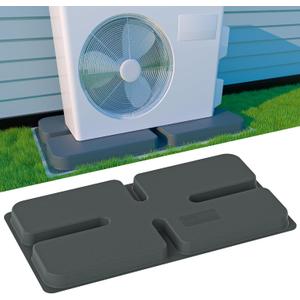 Mini Split Pad for Condenser: Ground Base for Air Conditioner Outdoor Condenser Units, Plastic Equipment Pad for Ductless Minisplit Heat Pump Systems HAVC, Gray, 34.6" x 18.1" x 2"