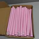 Funtery 48 Pcs Flameless LED Taper Candles Battery Operated Candles Bulk Realistic LED Candlesticks Flickering for Wedding Church Graduation Party Home Decor(Pink,Classic Style)