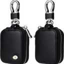 Earbud Case, Headphone Storage Case for AirPods 4/1/2/3/Pro 2, PU Leather Zipper Carrying Pouch Earbuds Bag with Keychain for Wireless Earphones, Wired Headphone & USB Cable - EJB 1 PCS Black