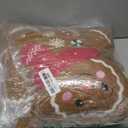 Lanpn Christmas Gingerbread Boy Pillow, Christmas Decoration Winter Throw Pillows Soft Fleece Sherpa Cute 3D Shaped Ginger Bread Man Throw Cushion for Sofa Bedroom Xmas Decor (18x18 inch)