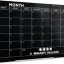 Black 24x36 Magnetic Glass Whiteboard Calendar Planner White Board Undated Dry Erase Board Dry Erase Calendar for Wall Monthly Glass Whiteboard Home Office Large Wall Month Planner