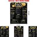 ZZDWLDHA 59th Birthday Decorations for Women or Men, Classy Vintage Table Decor, Birthday Card Poster for Him or Her Turning 59 Years Old, Back in 1965Unframed