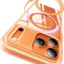 CASEKOO Official Cosmic Orange for iPhone 17 Pro Max Case with Ultra Magnetic Stand, Fit for MagSafe, 17FT Military Grade Protection, Transparent Slim Cover for iPhone 17 Pro Max 6.9'', Orange