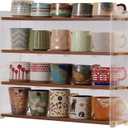 Coffee Mug Holder Wooden Cup Station Organizer 4-Tier Cup Holder for Coffee Bar Mug Display Rack for Countertop Mug Holder Shelf for Home Kitchen Nut Brown