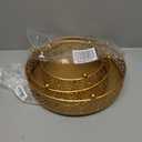 Hedume 3 Pack Cake Stand, Round Metal Cake Stands, 8" 10" 12" Dessert Display Cupcake Stands, Wedding Brithday Party Celebration Dessert Cake Display Plates-Gold