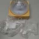 Glass Dome Essential Oil Diffuser with Glass Reservoir & Wood Base-No Plastic, 200ml Ultrasonic Diffuser for Aromatherapy with Timer 7 Color Light Auto-Off for Home Office Yoga Pilates (Yellow)