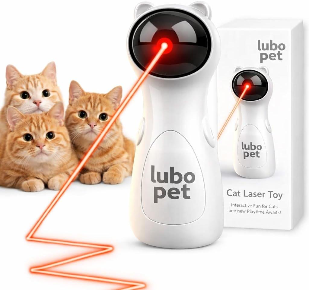 Automatic Cat Laser Pointer Toy, Random Trajectory Motion-Activated Laser Pointer Cat Toy for Indoor Cats | 4 Speed Modes, Adjustable Angles, Interactive Lazer Pointer Cat Toy for Happy & Healthy Pet