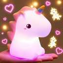 Unicorn Toys, Night Light for Kids Night Light,16 Colors+Silicone+Dimmable+12 Hours Use Nightlight for Kids Room,Unicorn Toys for Girls Age 4-6, Valentines Day Gifts for Kids, Baby, Toddlers, Adults