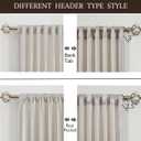 100% Blackout Ivory Off White polyester Velvet Curtains 96 inch Long for Living Room,Set of 2 Panels Liner Rod Pocket Back Tab Thermal Window Drapes Room Darkening Heavy Decorative Curtain for Bedroom