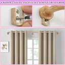 Light Wood Grain Disc Curtain Rods, 48-84 Inches Window Curtain Rod,Adjustable Room Darkening Drapery Rod with Aluminum Finials and Brackets,Wrap Around Design