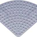 Mrcrypos Corner Shower Mats 31 x 31 Inches Bath Mat with Suction Cups and Drain Holes, Quick Dry Anti Slip Bathmat Machine Washable Shower Stall Mats for Bathroom, Gray