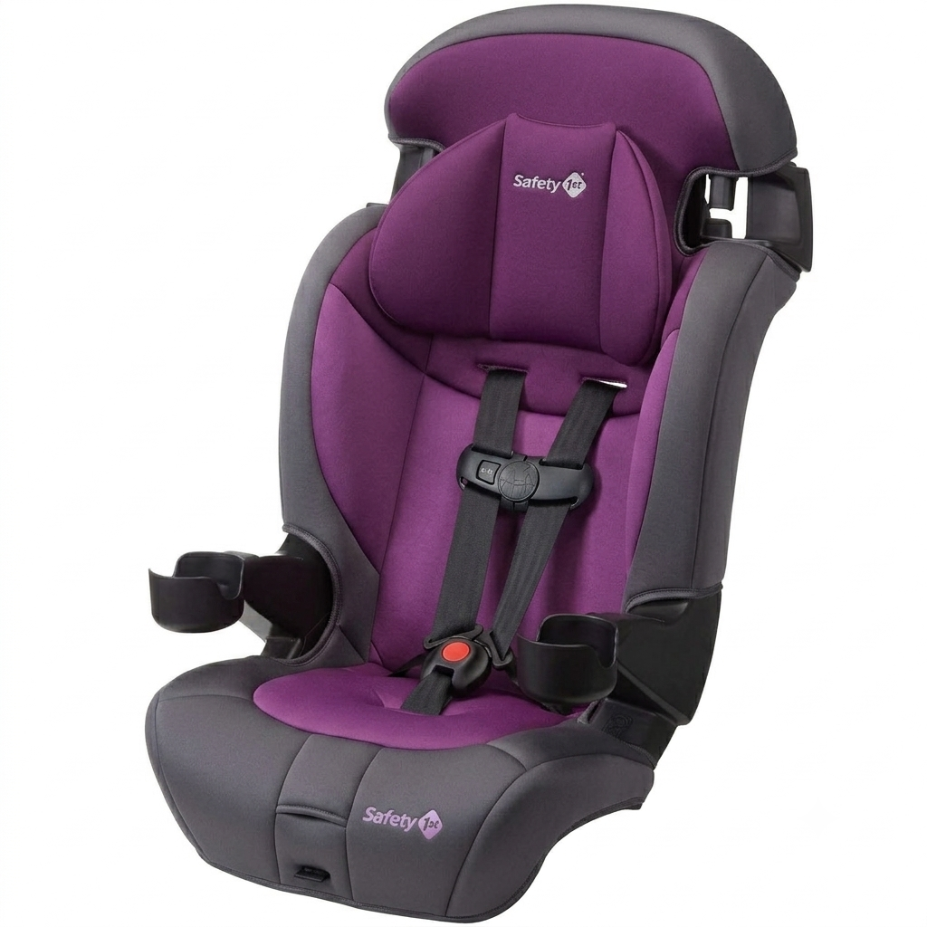 Safety 1st Grand 2-in-1 Booster Car Seat, Converts from High Back to Belt-Positioning Booster, High Back Seat for Kids 40-65, and Belt-Positioning 40-100 Pounds, Purple