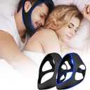 2 Pack Chin Strap for Sleeping, Anti Snoring Devices to Stop Snoring Safe and Effective for CPAP Users, Snore Stopper for Sleeping High Elasticity, Adjustable & Breathable for Men, Women (Blue+Black)