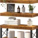 QEEIG Bathroom Shelves Over Toilet - Floating Shelf for Wall Toilet Paper Storage Farmhouse 16 inch Set of 3, Rustic Brown (029-40BN3)