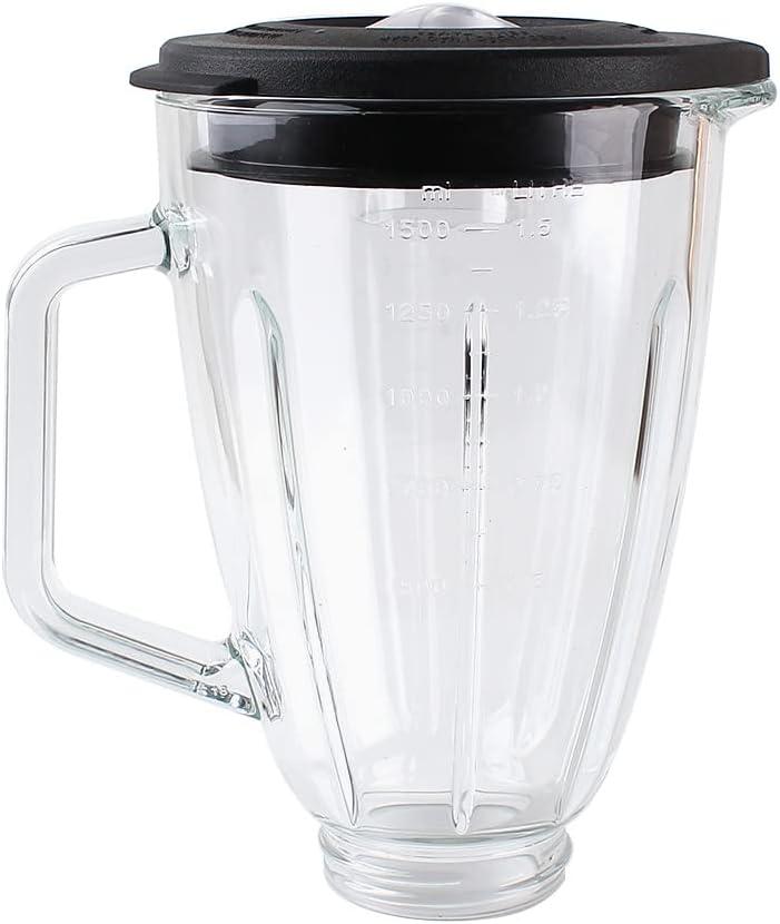 Replacement parts Glass Jar with lid, Compatible with Hamilton Beach Blenders (6cups)