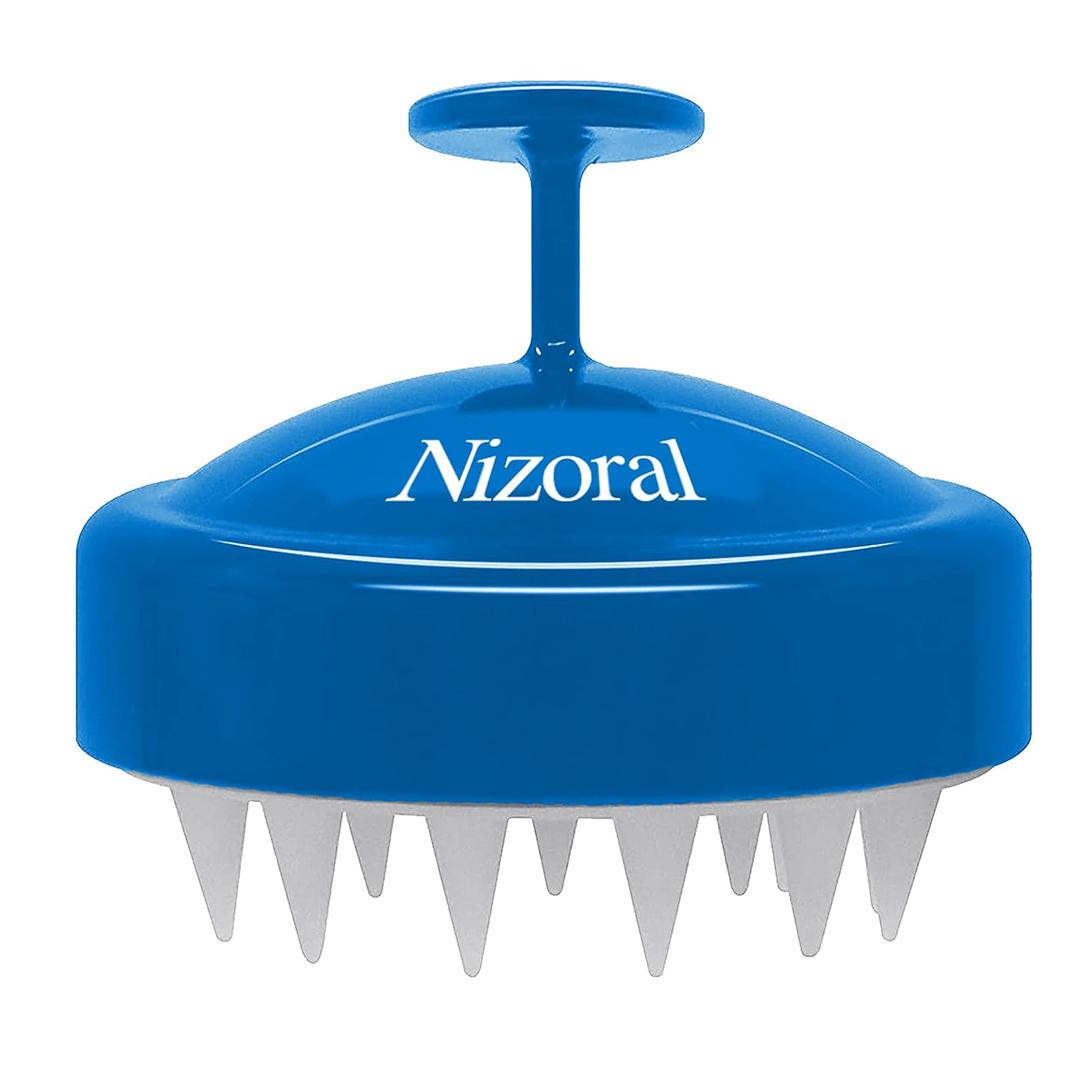 2 x Nizoral Hair Shampoo Brush with Soft Silicone Scalp Massager Brush Head, for All Hair Types, Deep Cleanses Scalp and Removes Dead Flaky Skin and Residue