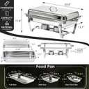 9Qt Chafing Dishes for Buffet 4Pack, 304 Stainless Steel Chafing Dish Buffet Set with Folding Frame, Food Warmers for Parties, Catering Supplies, Warming Trays for buffets Party, Multiple Food Pans