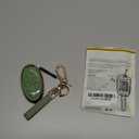 Lucrum Compatible with Hyundai Key Fob Cover & Leather Keychain, Keyfob Case for Santa Fe, Sonata, Tucson, Grandeur, Ioniq 6, KONA, Elantra - For 7 Button Remote (2022-2025) - Green and Gold