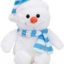 WENMOTDY Snowman Stuffed Animal Christmas Plush Toy for Family and Kids Grandchildren Lovely Cute Doll 10 inch