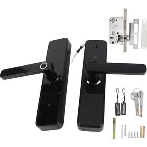 Smart Door Lock with Fingerprint IC Card Password and Mechanical Key Entry for Home Office Security