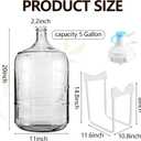 Maxdot 5 Gallon Glass Water Jug with Water Jug Stand and Dispenser Valves, Carboy Fermenter Food Grade for Water Storage, Beer Wine Making and Fermentation Making Equipment 