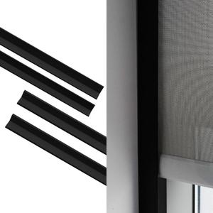 Light Blockers Blackout Side Tracks, PVC Blackout Side Strips for Window Shades and Blinds, Light Blocking Strips for Bedroom 4 Pcs(Black, 58")