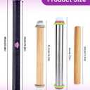 Silicone Rolling Pin with Thickness Rings, Adjustable Designs for Fondant, Cookie Decorating, Pasta, Pizza, 23.6 inch Purple Large Long Pin