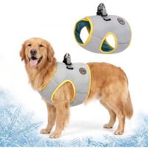 Huafly Dog Cooling Vest with Instant Chill-Heat Reflective Mesh Evaporative Dog Cooling Shirt,Adjustable Quick Release Cooling Harness for Dogs for Summer Walking,Hiking & Hot Weather (XXX-Large)