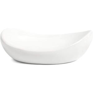 Ceramic Soap Dish Holder, for Bathroom, Tub and Kitchen Sink, White