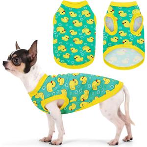 Adorable Yellow Duck Dog Shirt: Lightweight Polyester Cartoon Puppy Vest, Small Medium & Large Dog T-Shirt, Summer Pet Clothes, Cute Dog Apparel, Breathable Dog Tank Top 4XL