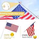 White Flag Pole for House with Holder Bracket,5-6ft Tangle Free Flag Poles for Outside House,Heavy Duty House Flag Pole Kit for 3x5 American Flags, Metal Flagpoles Residential for Outdoor Porch Garage