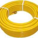 1/2" CSST Gas Line 100ft Flexible Gas Line,Corrugated Stainless Steel Tubing with 2 Male Fittings for Natural Gas and Propane (100Ft 1/2inch)
