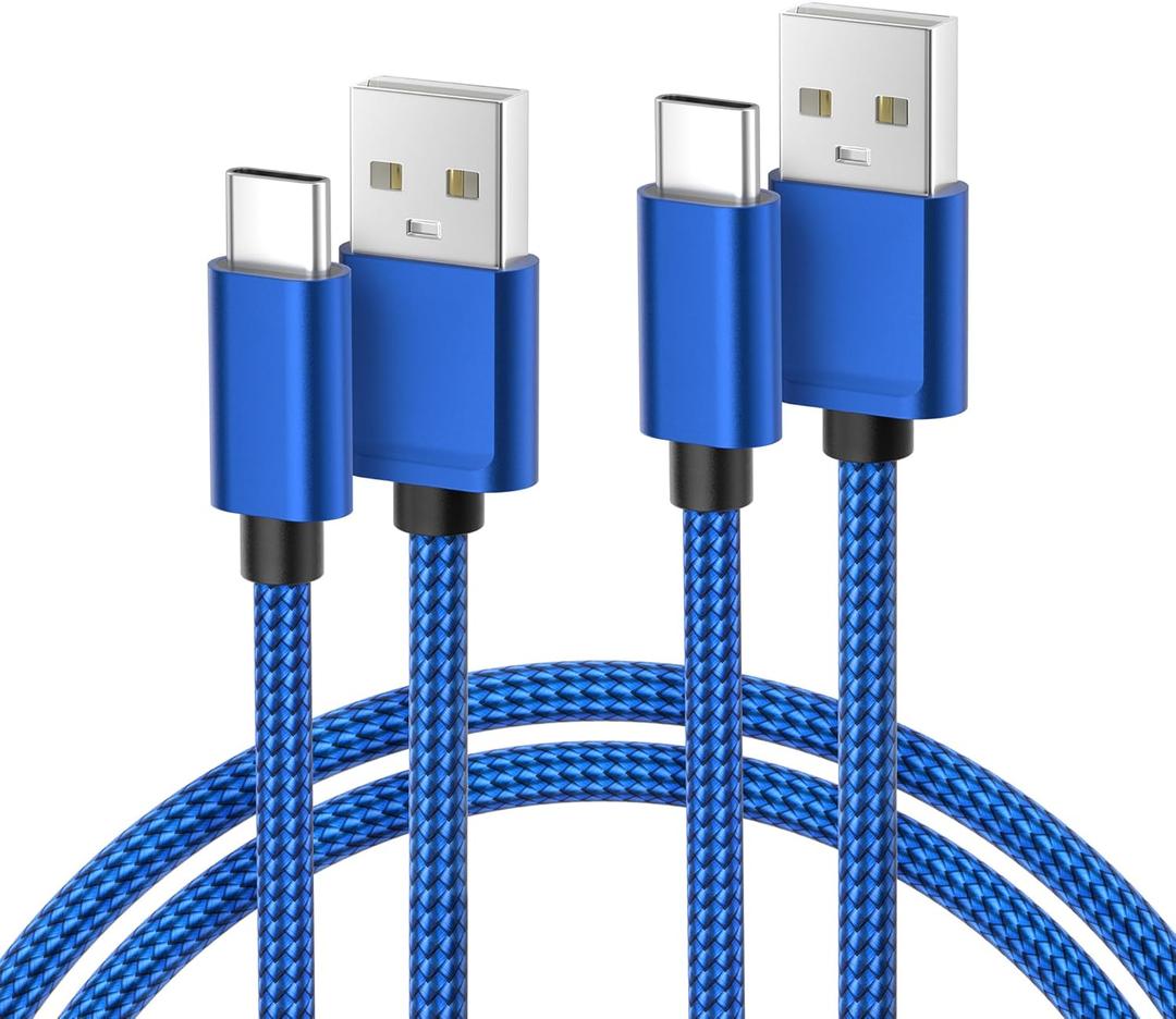 Basesailor USB Type C Charger Cable 3.3FT 2Pack,Charging Cord for Kindle Fire HD 7 2022 12th,10 9th 2019,8 10th 2020,Paperwhite 11th 2021 Generation,Samsung Galaxy A03s,A51,A52,A53,A12 A13,A32 (Blue)