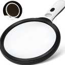 Magnifying Glass with Light Large 5" Lens, 20X 30X Handheld Illuminated Lighted Magnifier 24LED 1UV Light for Seniors, Reading, Coins, Jewelry, Close Work (Black)