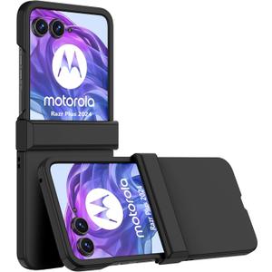 for Motorola Moto Razr+ 2024/Razr Plus 2024/2025 Case,high qualit,Hard Shell,Non-Slip Touch,Scratch Resistant,Anti-Skid-Black (Black2024)